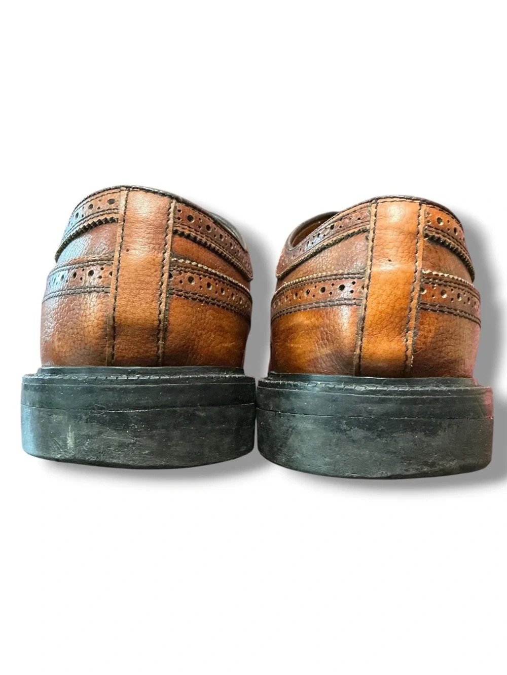 Vintage Classic Brown Dexter Heavy Punched Wingtip Brogue Oxfords